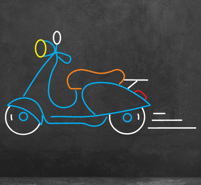 تابلو نئون موتور وسپا (MotorCycle) کد 13 با آداپتور