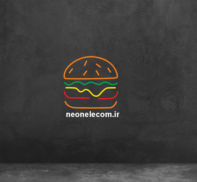 تابلو نئون همبرگر (Burger) کد 31 با آداپتور