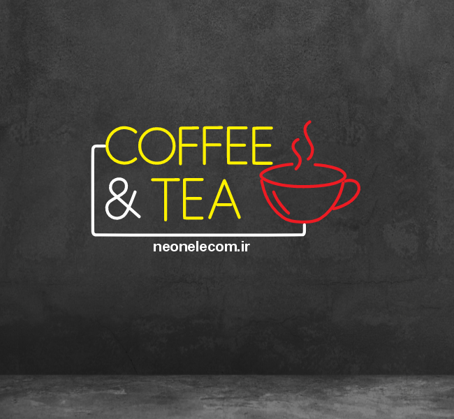 تابلو نئون چای و کافه (Tea & Coffee) کد 35 با آداپتور