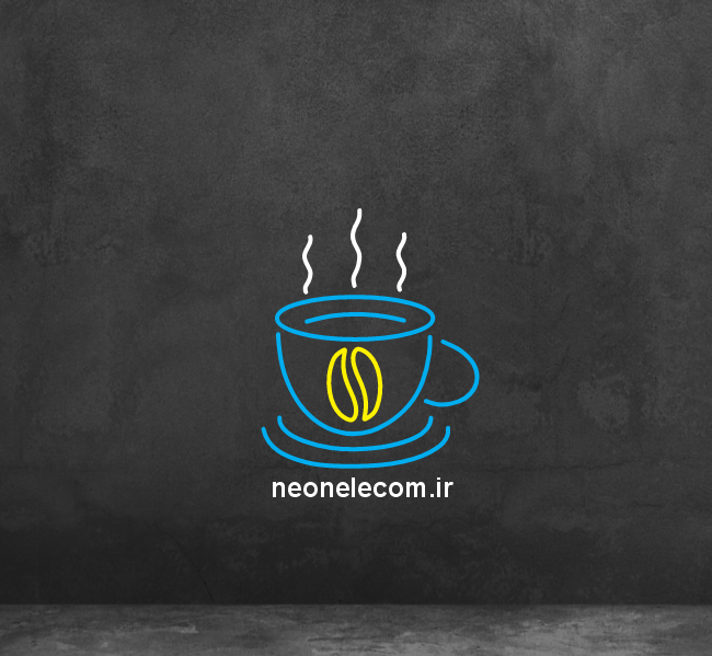 تابلو نئون فنجان (Coffee) کد 37 با آداپتور