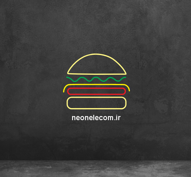 تابلو نئون همبرگر(Burger) کد 41 با آداپتور