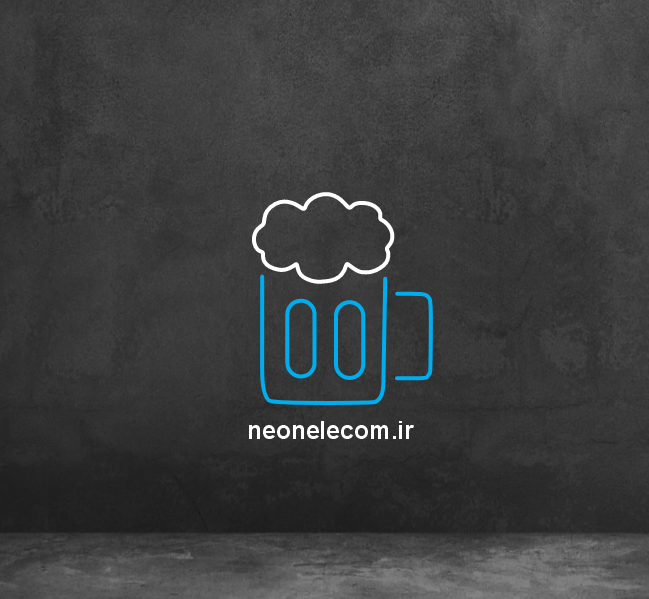 تابلو نئون لیوان دوغ (Glass) کد 42 با آداپتور