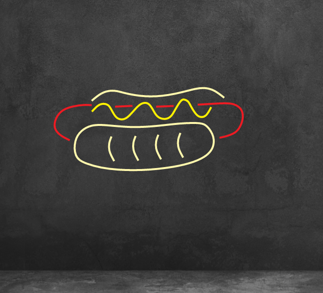 تابلو نئون هات داگ (HotDog) کد 26 با آداپتور