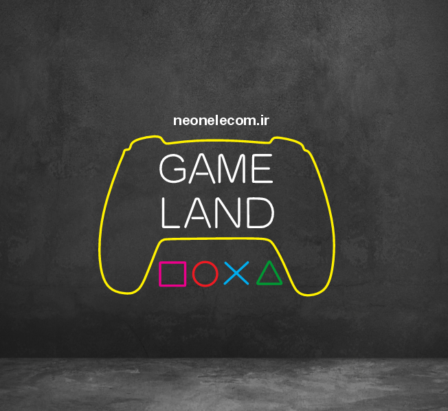 تابلو نئون گیم لند (Game Land) کد 48 با آداپتور