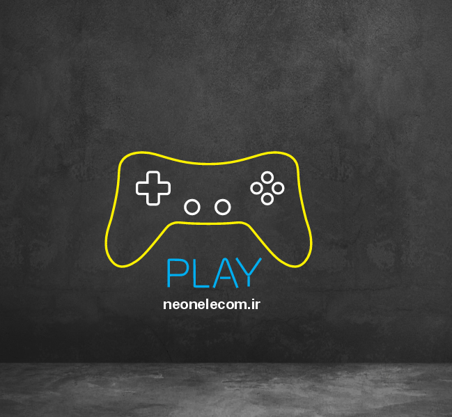 تابلو نئون دسته بازی (PLAY) کد 52 با آداپتور