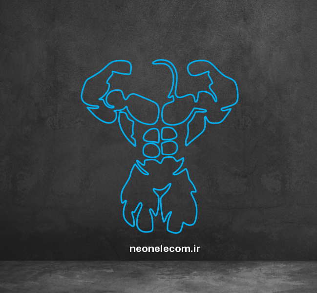 تابلو نئون باشگاه بدنسازی (GYM) کد 62 با آداپتور