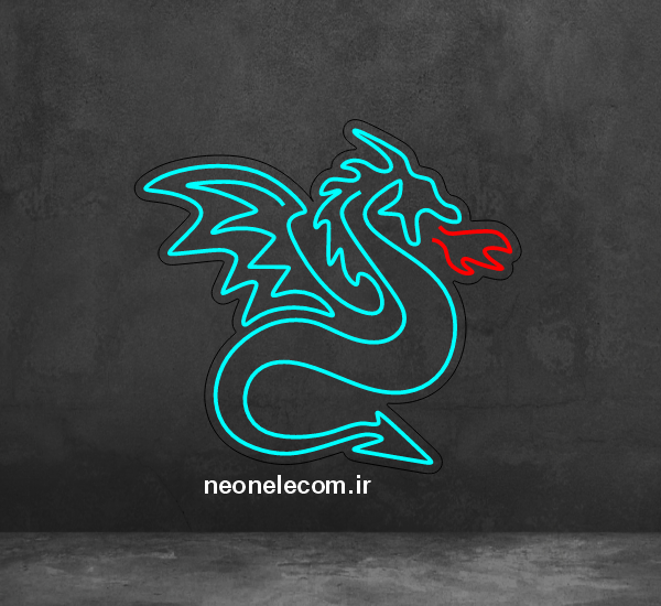 تابلو نئون اژدهای پرنده (Dragon) کد 84 با آداپتور