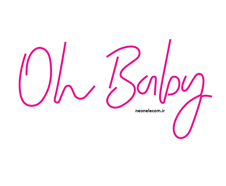 تابلو نئون بی بی Oh Baby کد 502 با آداپتور