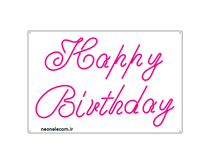 تابلو نئون هپی HappyBirthday کد 161 با آداپتور
