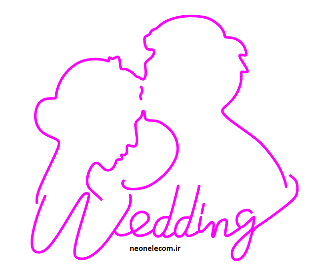 تابلو نئون عقد و عروسی Happy Wedding کد 304 با آداپتور