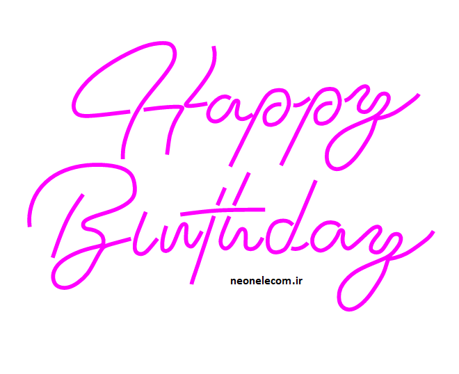 تابلو نئون هپی HappyBirthday کد 166 با آداپتور