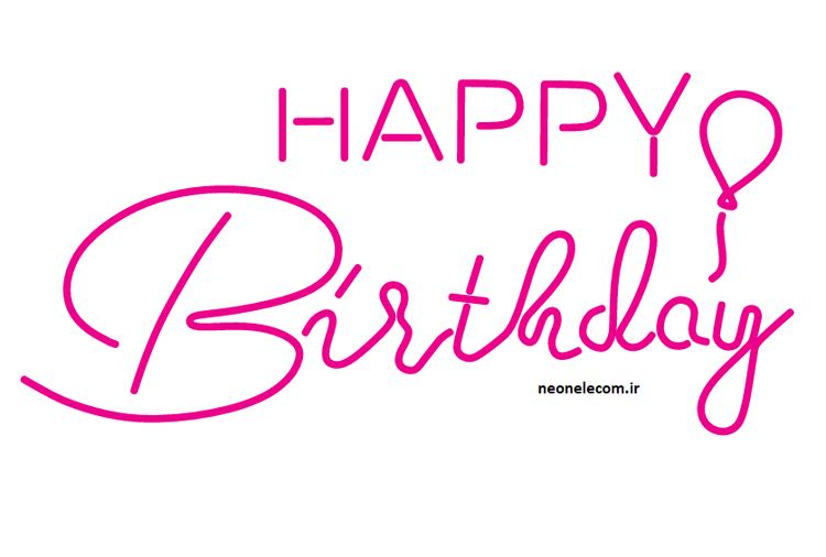 تابلو نئون هپی HappyBirthday کد 163 با آداپتور