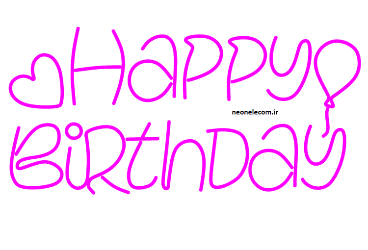 تابلو نئون هپی HappyBirthday کد 164 با آداپتور