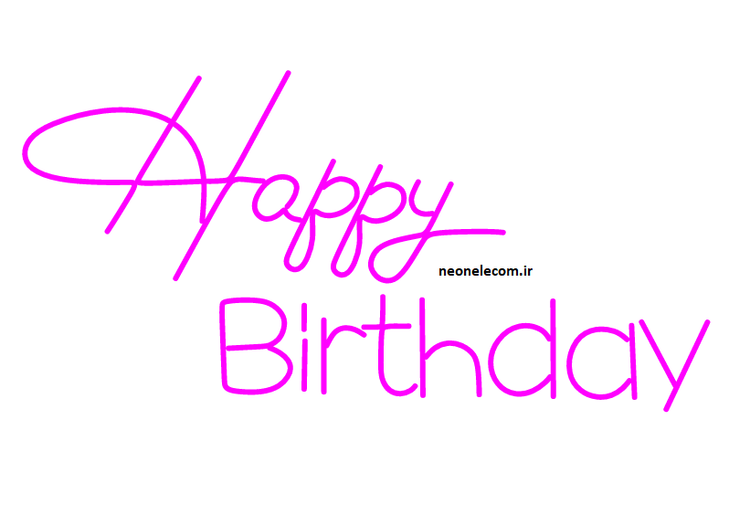 تابلو نئون هپی HappyBirthday کد 167 با آداپتور
