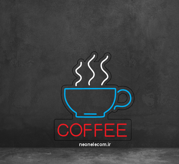 تابلو نئون فنجان کافی (Coffee) کد 92 با آداپتور