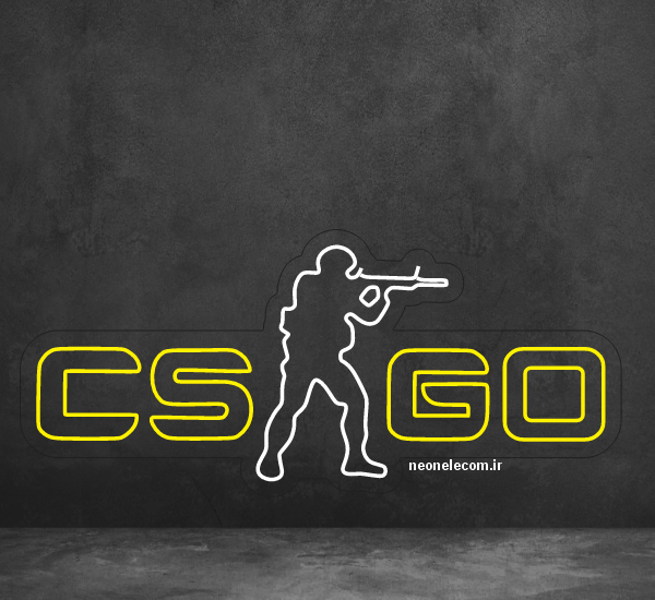 تابلو نئون لوگو کانتر (CsGo) کد 93 با آداپتور