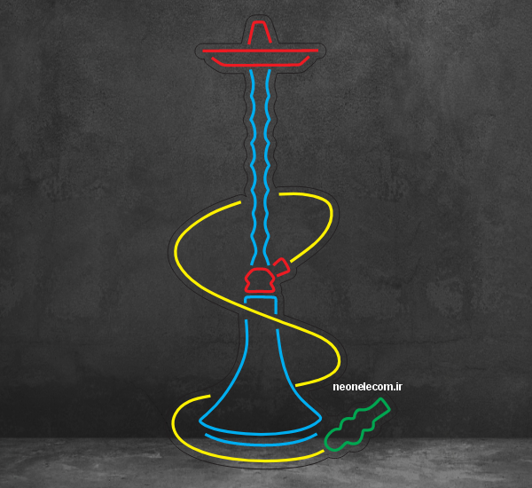 تابلو نئون قلیان بلند (Hookah) کد 94 با آداپتور