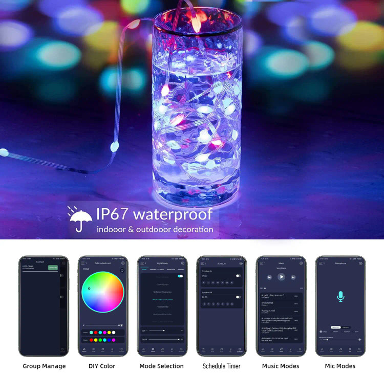 ریسه رنگی RGB برنامه پذیر USB حساس به صدا
