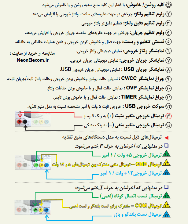 منبع تغذیه متغیر 15 ولت 5 آمپر برند آداک ADAK 155U2T