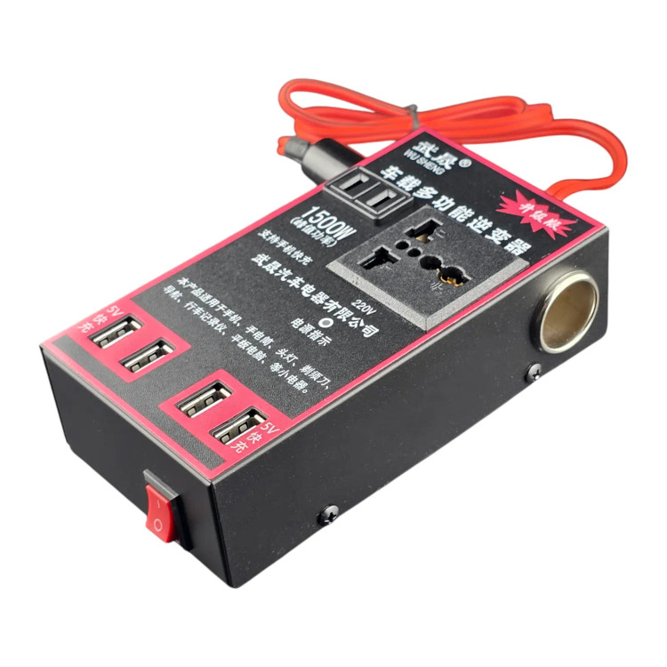 اینورتر فندکی خودرو 1500W با 4 عدد USB