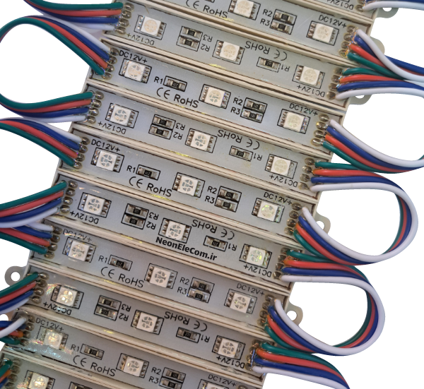 بلوکی RGB هفت رنگ رزینی 12 ولت