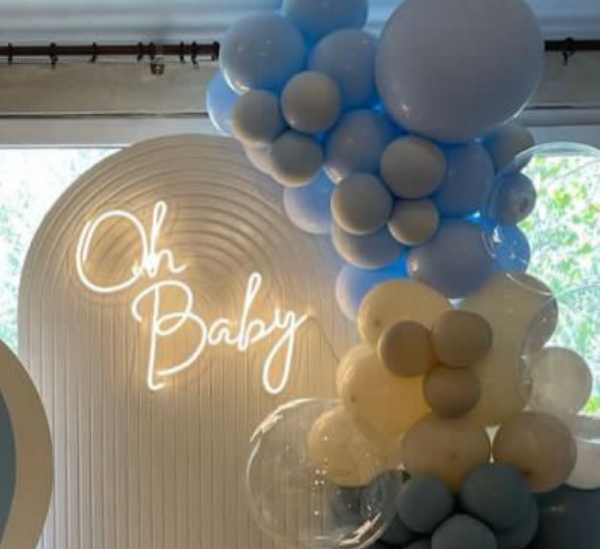 تابلو نئون اوه بی بی (Oh baby) کد 509 با آداپتور