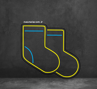 تابلو نئون جوراب (Socks) کد 140 با آداپتور