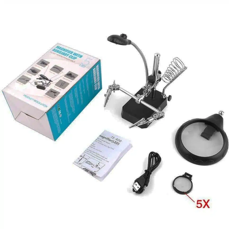 گیره مونتاژ با ذره بین کد 800 (مناسب تعمیرات دقیق و حرفه ای)